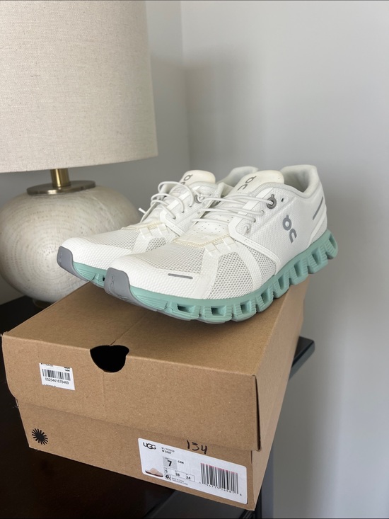 On Running Shoes - On Running White Sneakers with Mint Soles